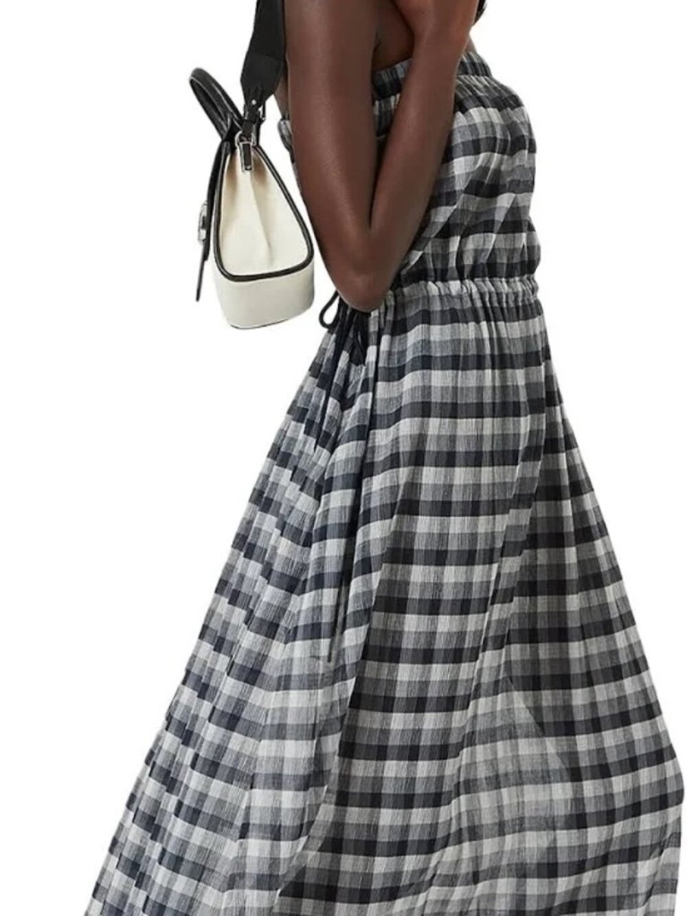 Emporio Armani Strapless Gingham Maxi Dress EU 44
